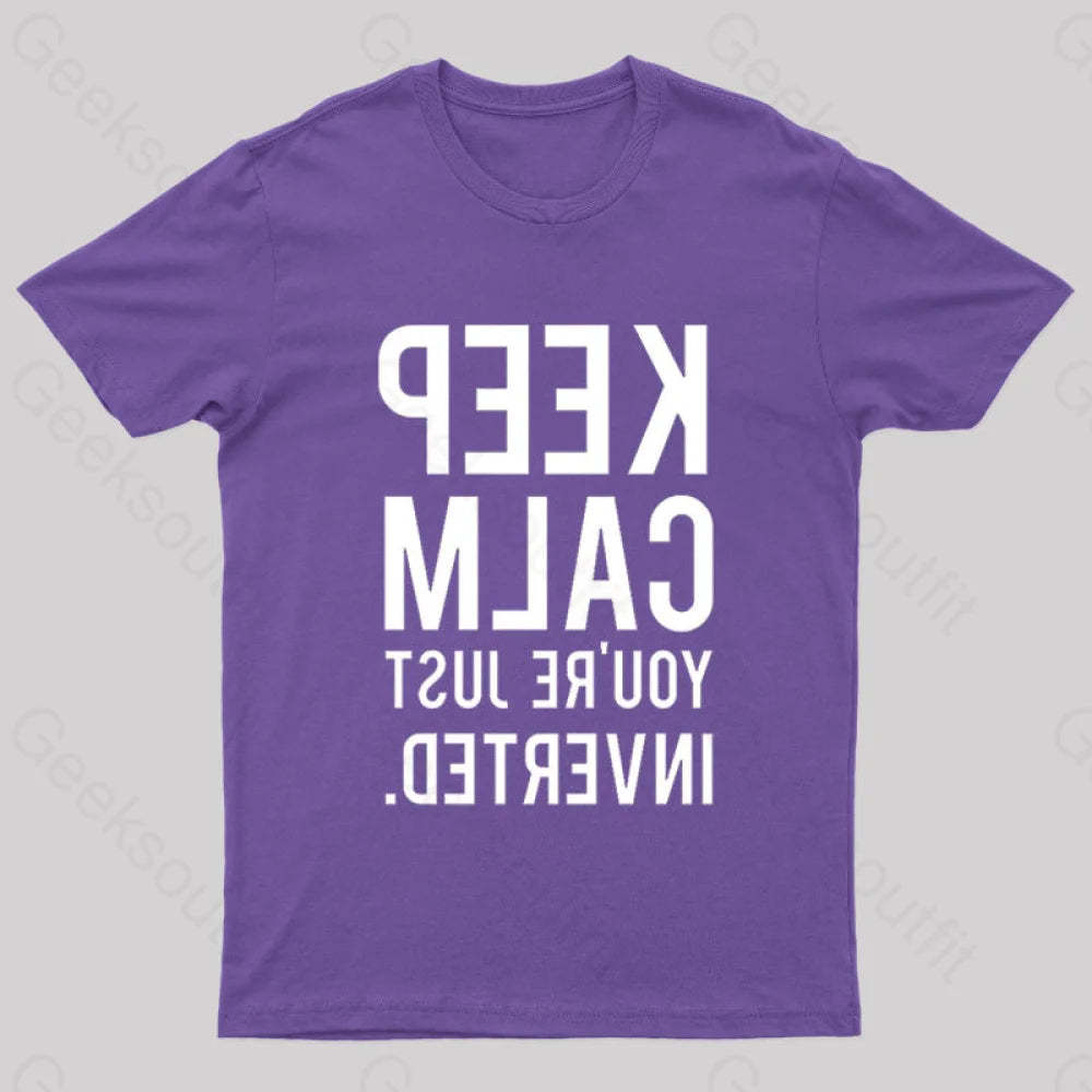 Keep Calm You’re Just Inverted Nerd T-Shirt Purple / S