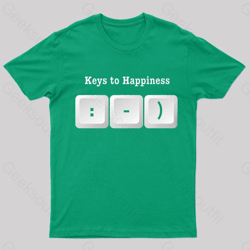 Keys To Happyiness Nerd T-Shirt Green / S