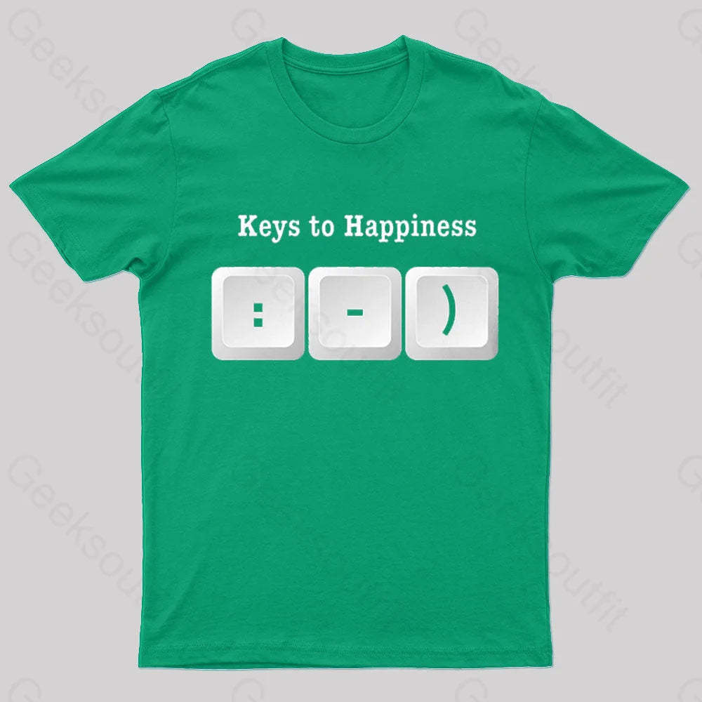 Keys To Happyiness Nerd T-Shirt Green / S