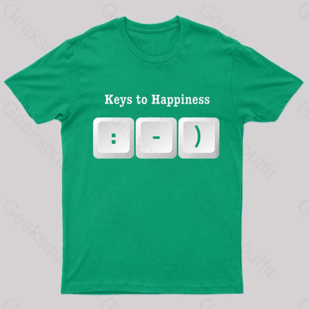 Keys To Happyiness Nerd T-Shirt Green / S