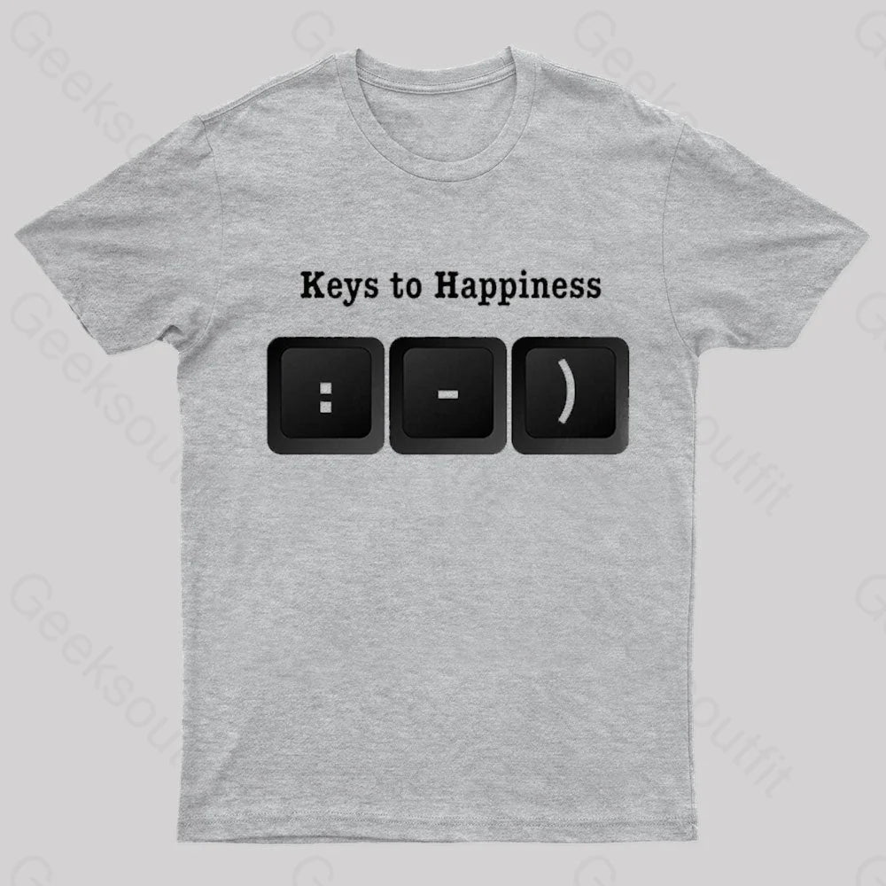 Keys To Happyiness Nerd T-Shirt Grey / S