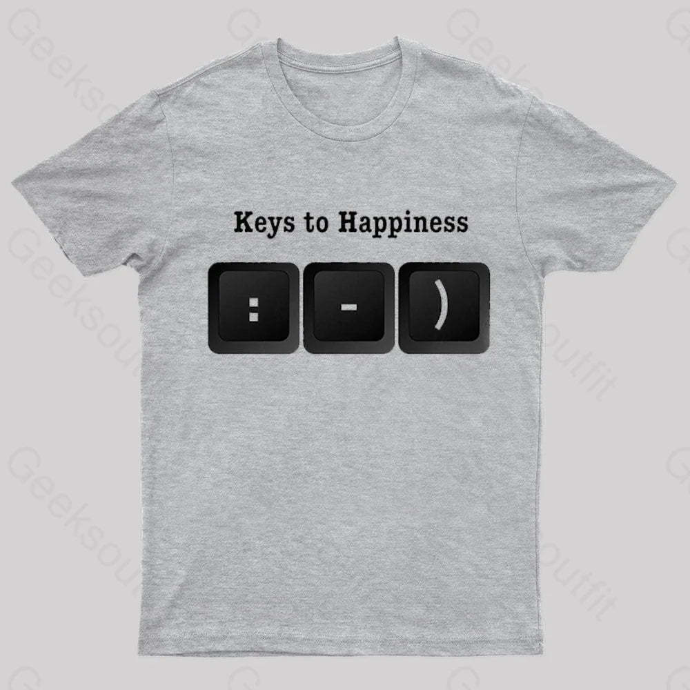 Keys To Happyiness Nerd T-Shirt Grey / S