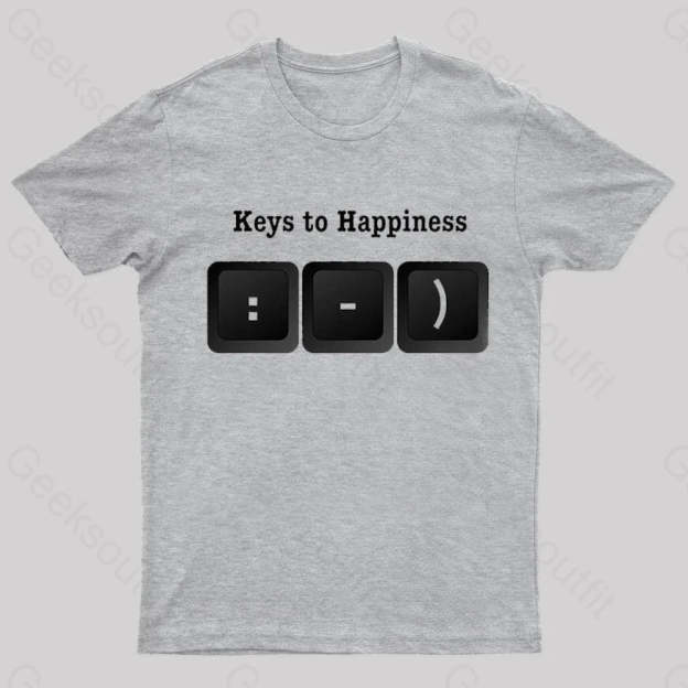 Keys To Happyiness Nerd T-Shirt Grey / S
