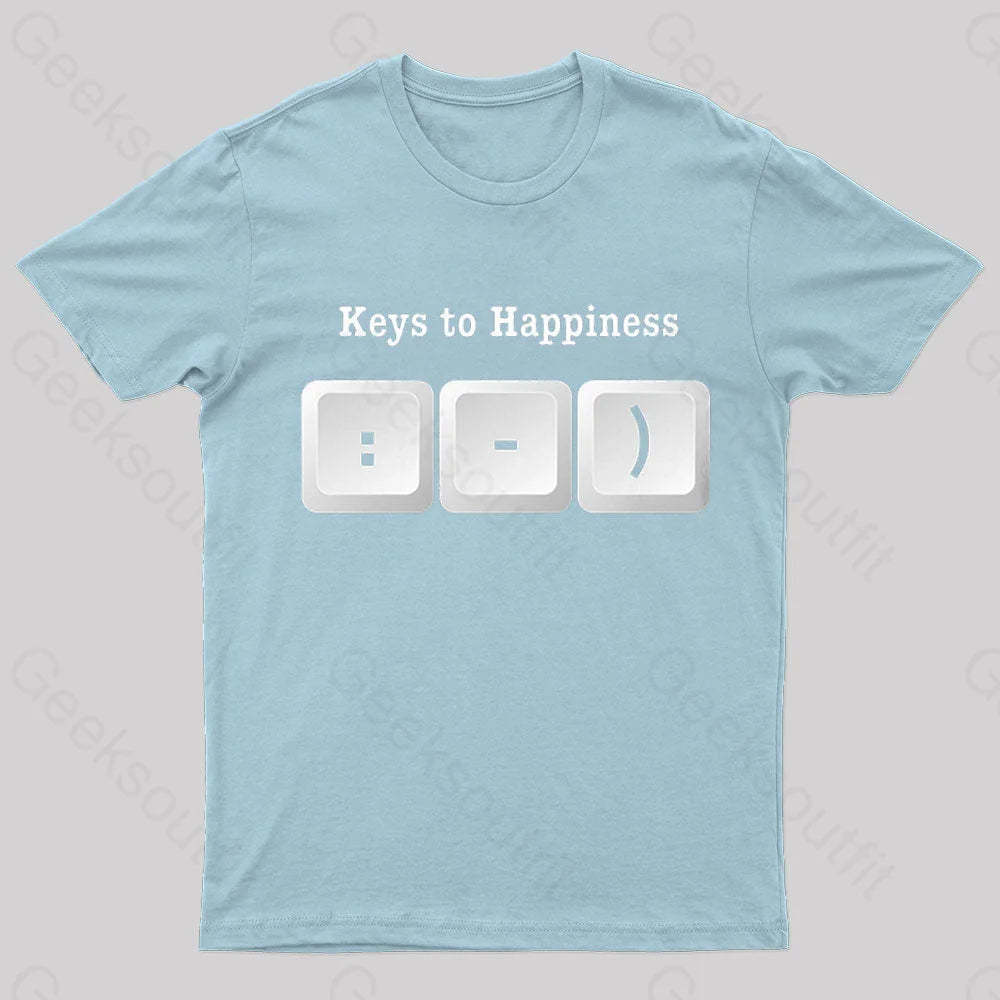 Keys To Happyiness Nerd T-Shirt Light Blue / S