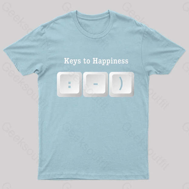 Keys To Happyiness Nerd T-Shirt Light Blue / S