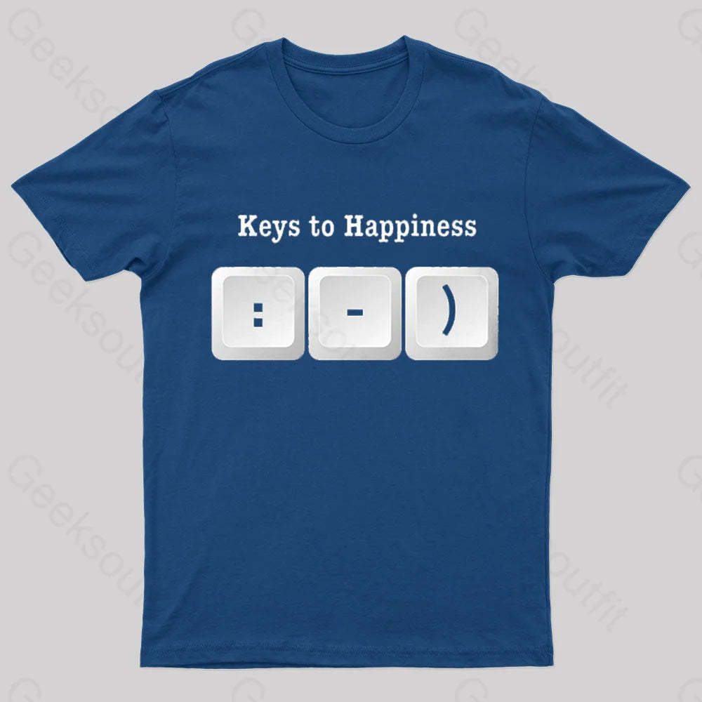 Keys To Happyiness Nerd T-Shirt Navy / S