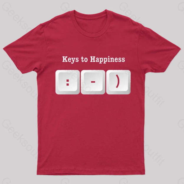 Keys To Happyiness Nerd T-Shirt Red / S