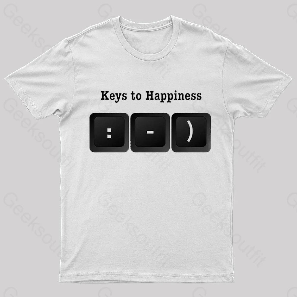 Keys To Happyiness Nerd T-Shirt White / S