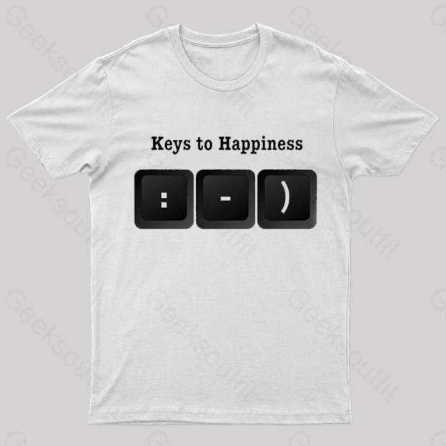 Keys To Happyiness Nerd T-Shirt White / S