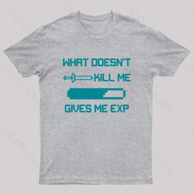 Kill And Get Exp Nerd T-Shirt Grey / S