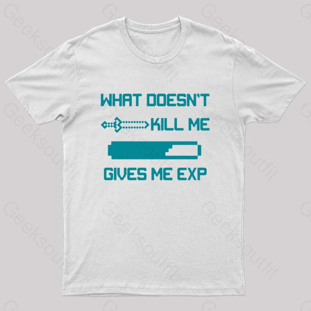 Kill And Get Exp Nerd T-Shirt White / S