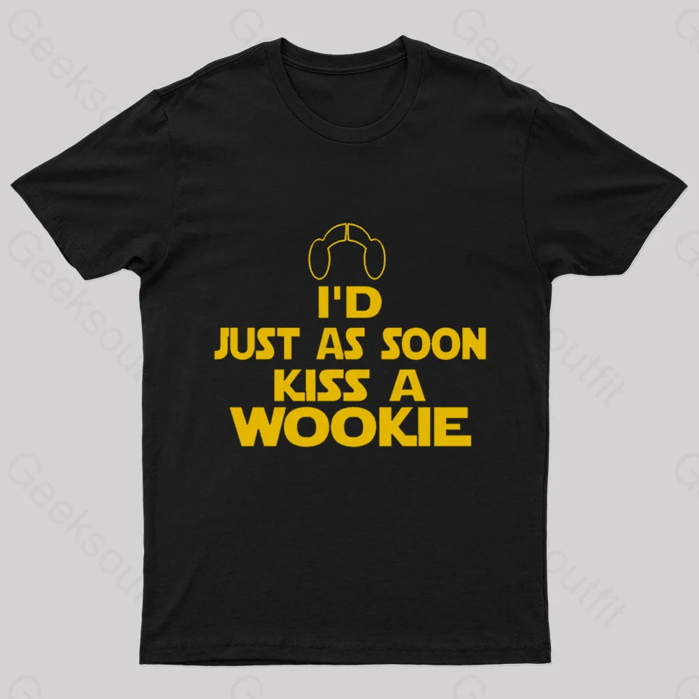 Kiss A Wookie Geek T-Shirt Black / S