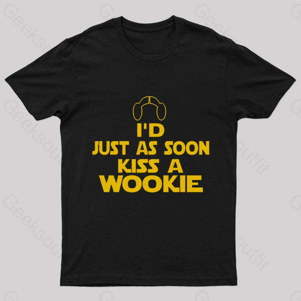Kiss A Wookie Geek T-Shirt Black / S
