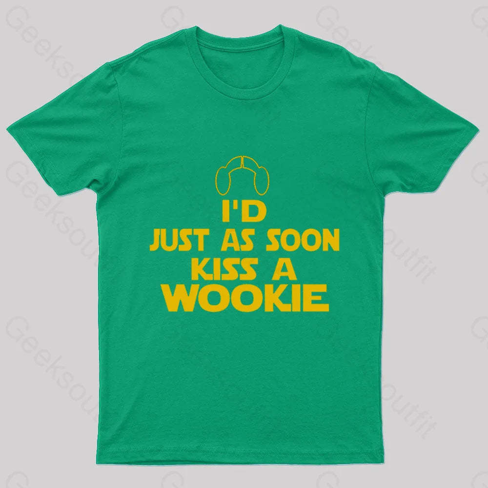 Kiss A Wookie Geek T-Shirt Green / S
