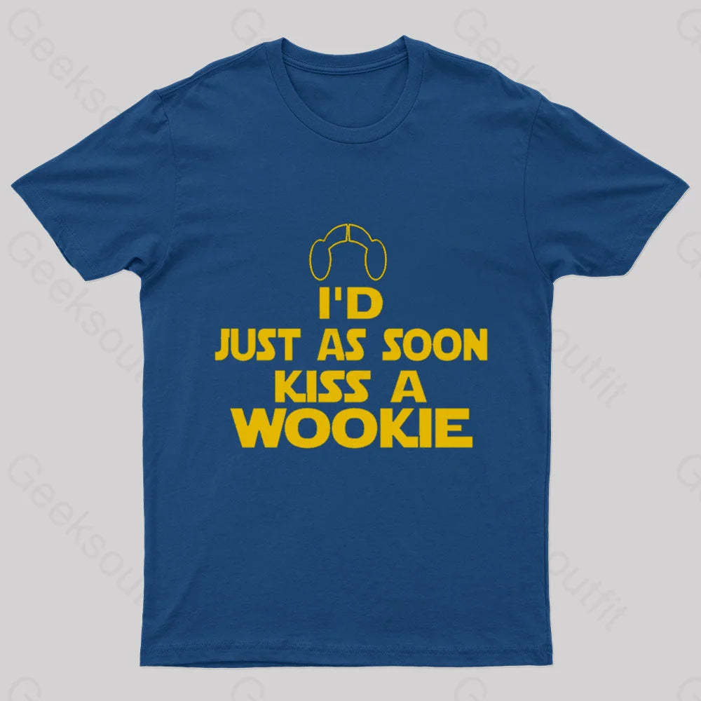 Kiss A Wookie Geek T-Shirt Navy / S