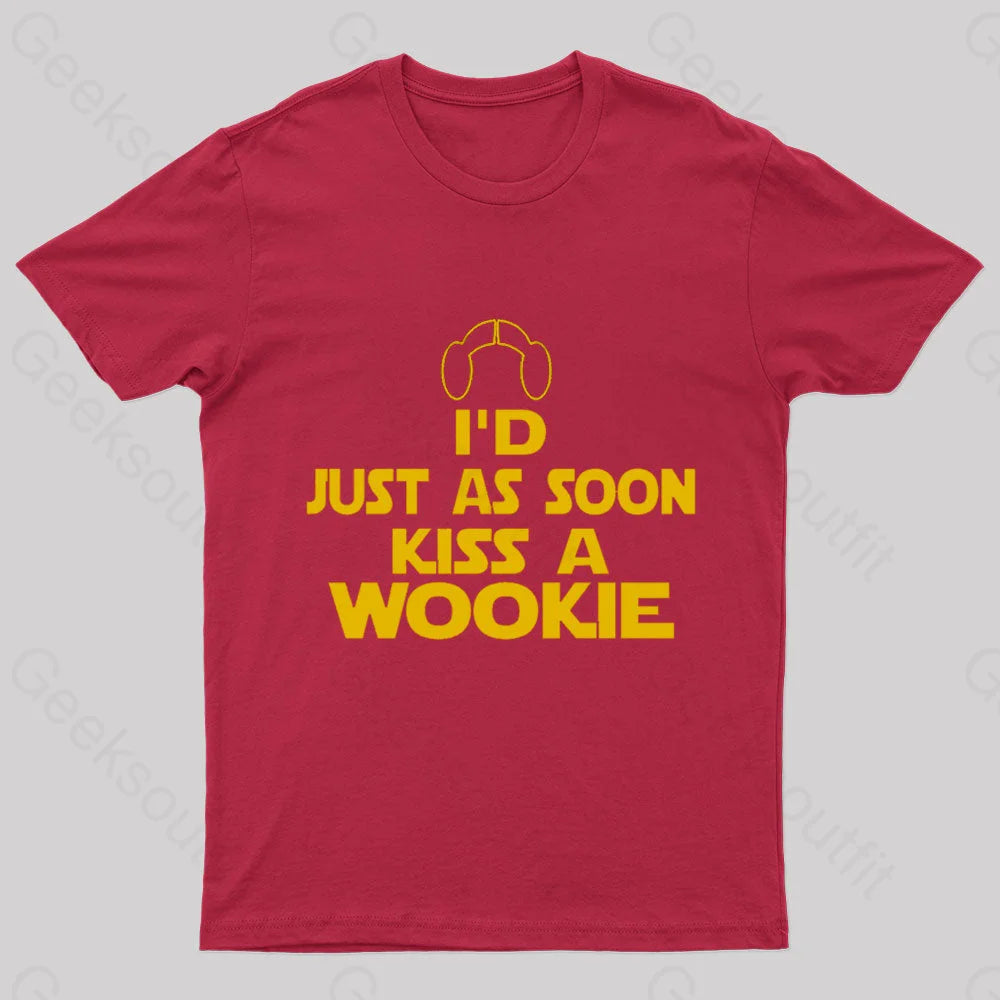 Kiss A Wookie Geek T-Shirt Red / S