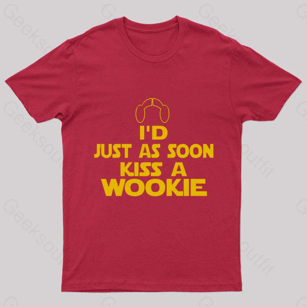 Kiss A Wookie Geek T-Shirt Red / S