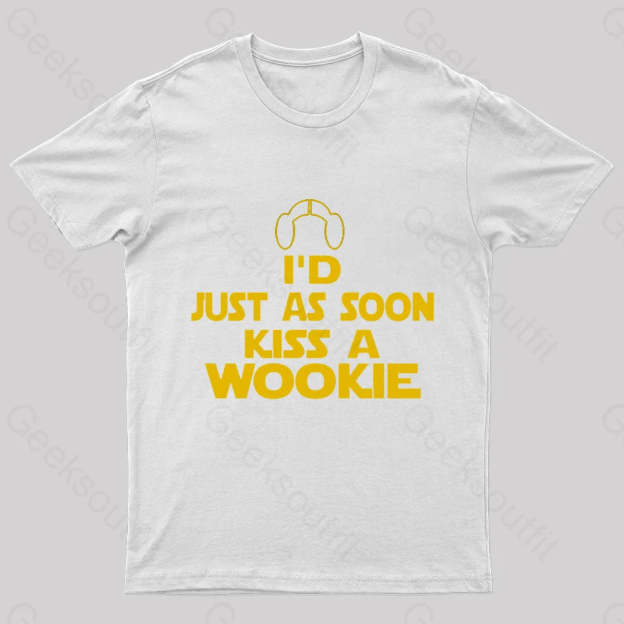 Kiss A Wookie Geek T-Shirt White / S