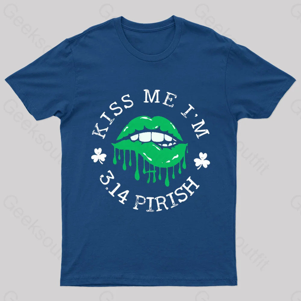 Kiss Me I’m 3.14 Pirish Geek T-Shirt Navy / S