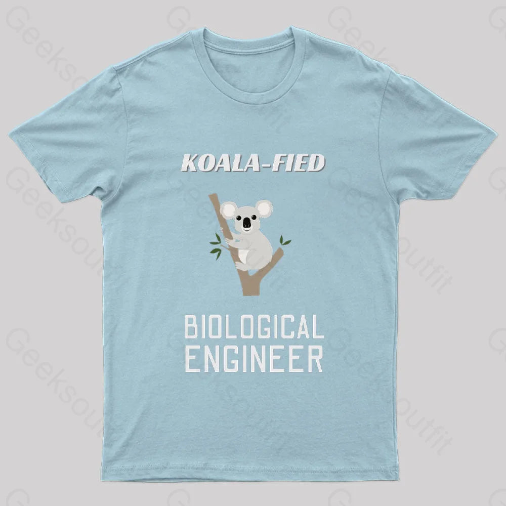 Koala Fied Biological Engineer Nerd T-Shirt Light Blue / S