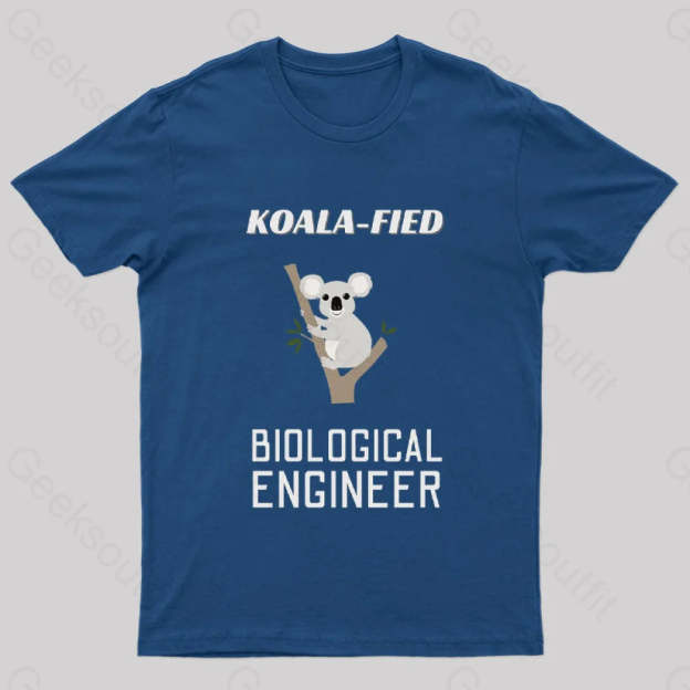 Koala Fied Biological Engineer Nerd T-Shirt Navy / S