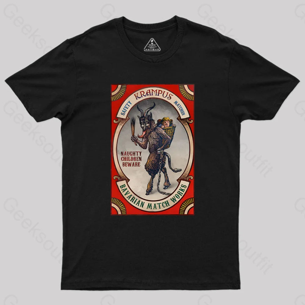 Krampus Naughty Children Beware Geek T-Shirt Black / S