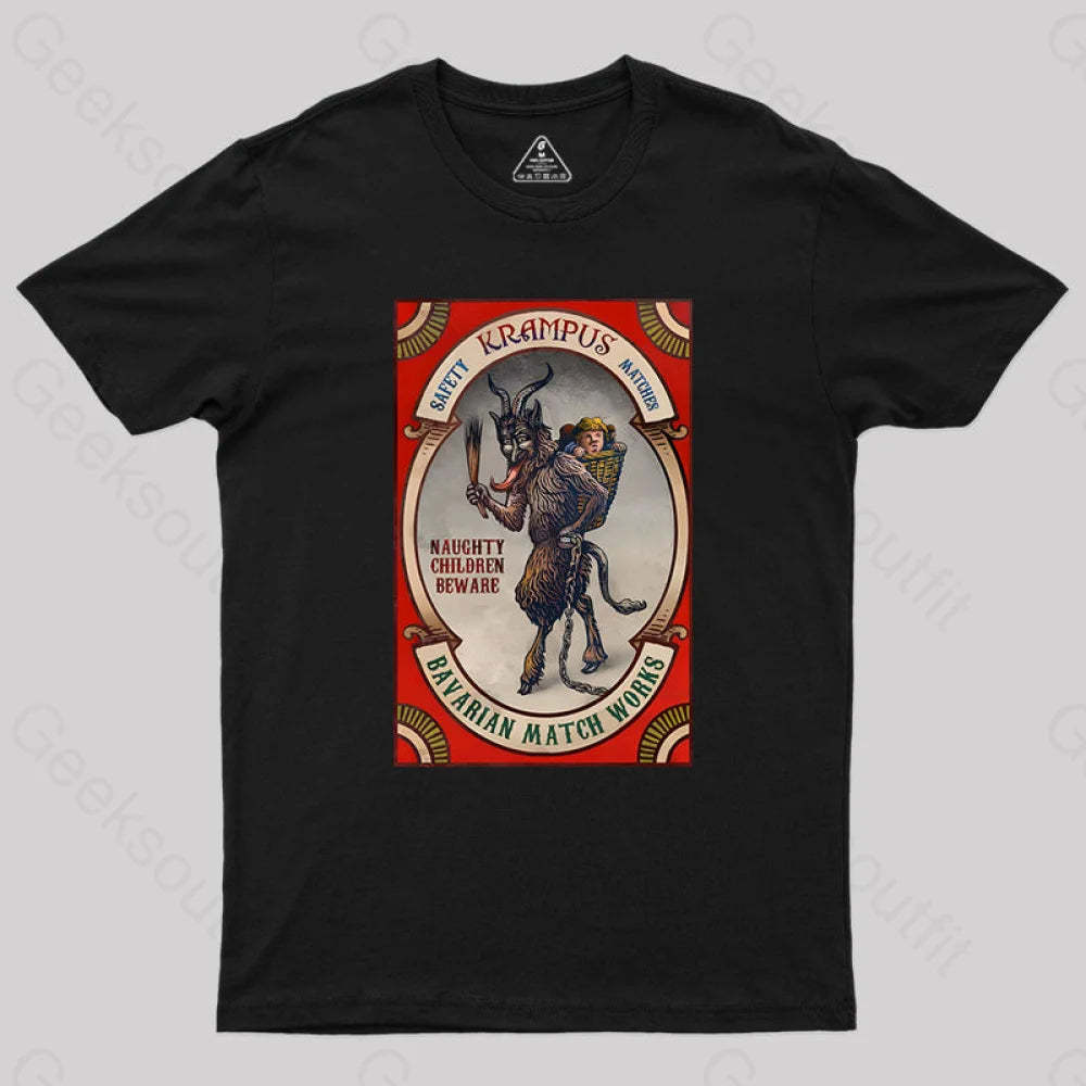 Krampus Naughty Children Beware Geek T-Shirt Black / S