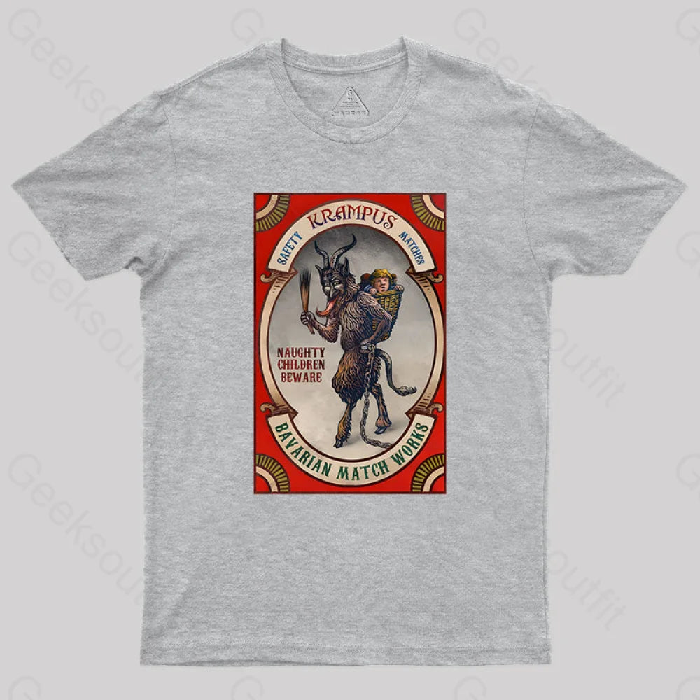 Krampus Naughty Children Beware Geek T-Shirt Grey / S