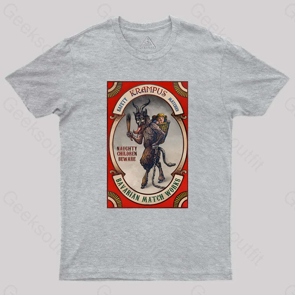 Krampus Naughty Children Beware Geek T-Shirt Grey / S