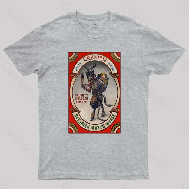 Krampus Naughty Children Beware Geek T-Shirt Grey / S