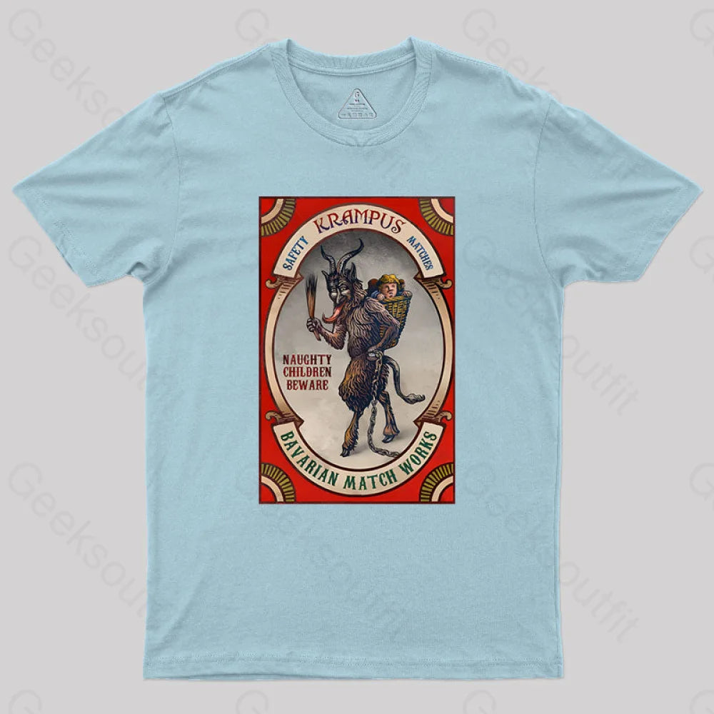 Krampus Naughty Children Beware Geek T-Shirt Light Blue / S