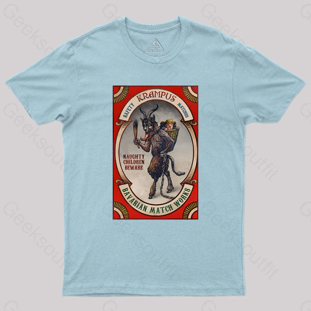 Krampus Naughty Children Beware Geek T-Shirt Light Blue / S