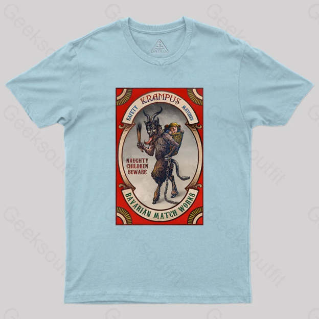 Krampus Naughty Children Beware Geek T-Shirt Light Blue / S