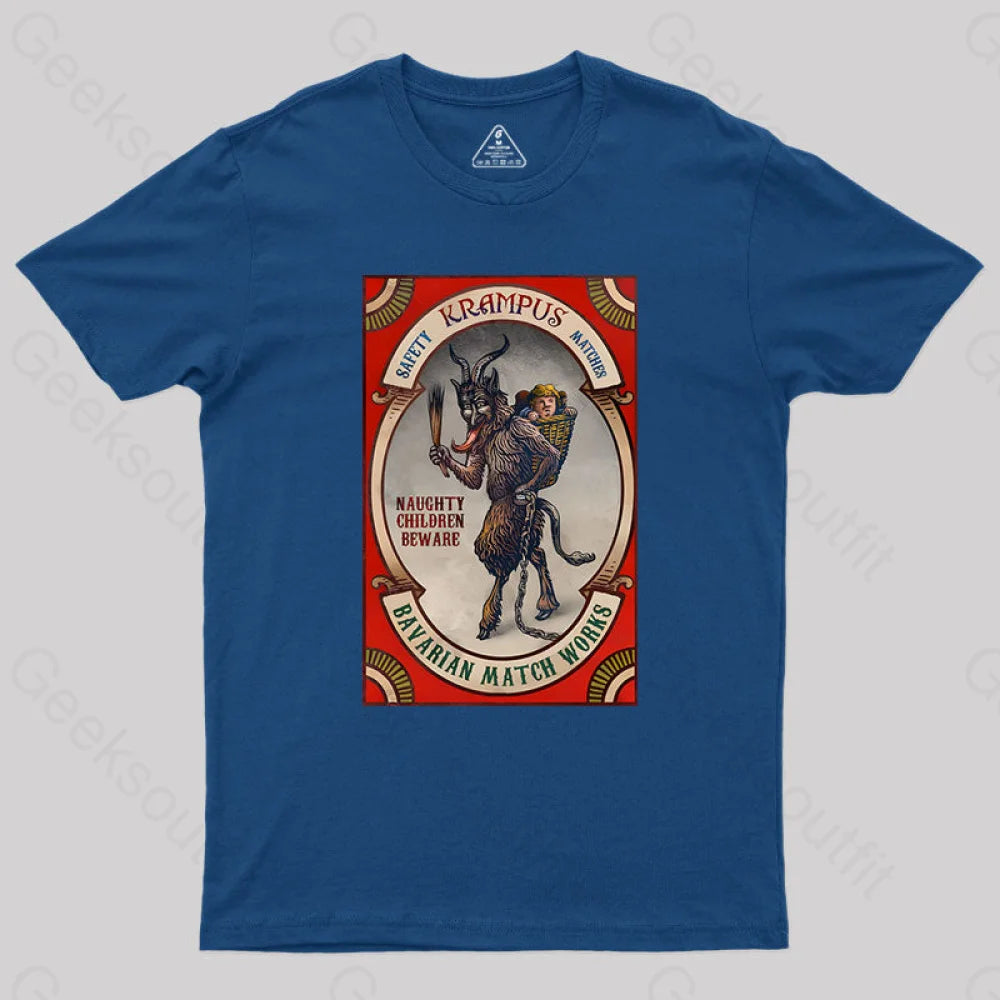 Krampus Naughty Children Beware Geek T-Shirt Navy / S