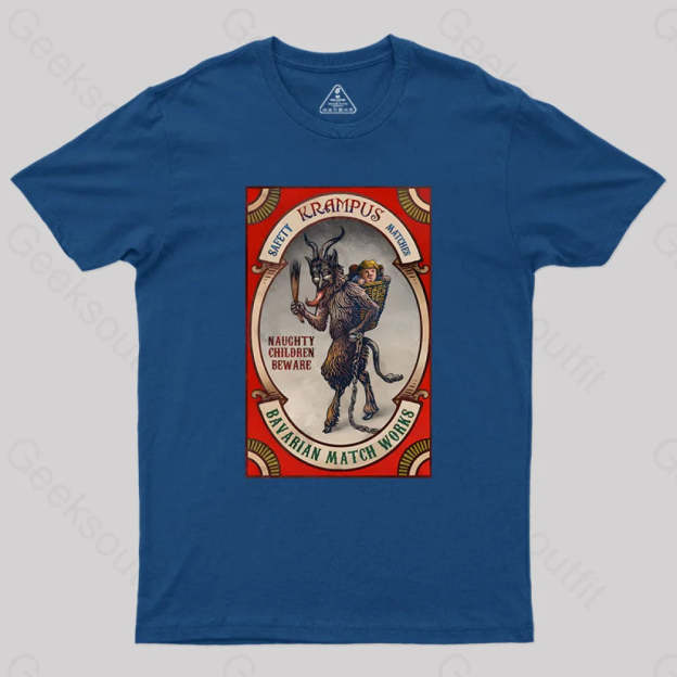 Krampus Naughty Children Beware Geek T-Shirt Navy / S