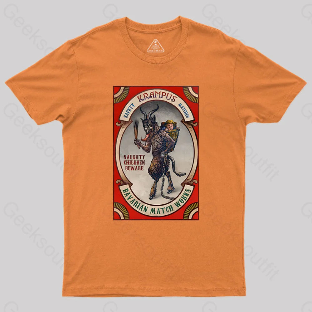 Krampus Naughty Children Beware Geek T-Shirt Orange / S
