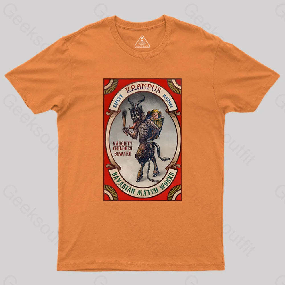 Krampus Naughty Children Beware Geek T-Shirt Orange / S
