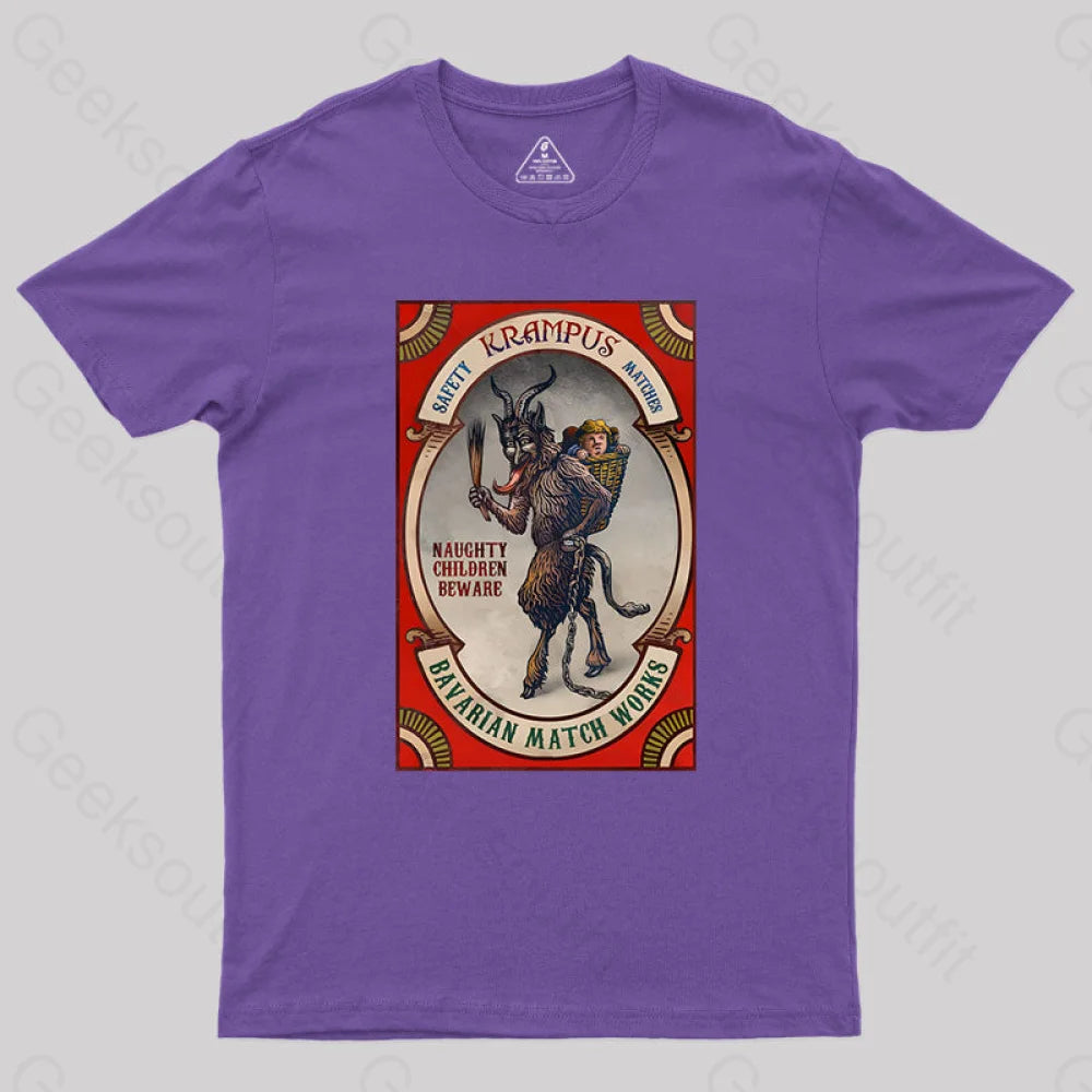 Krampus Naughty Children Beware Geek T-Shirt Purple / S