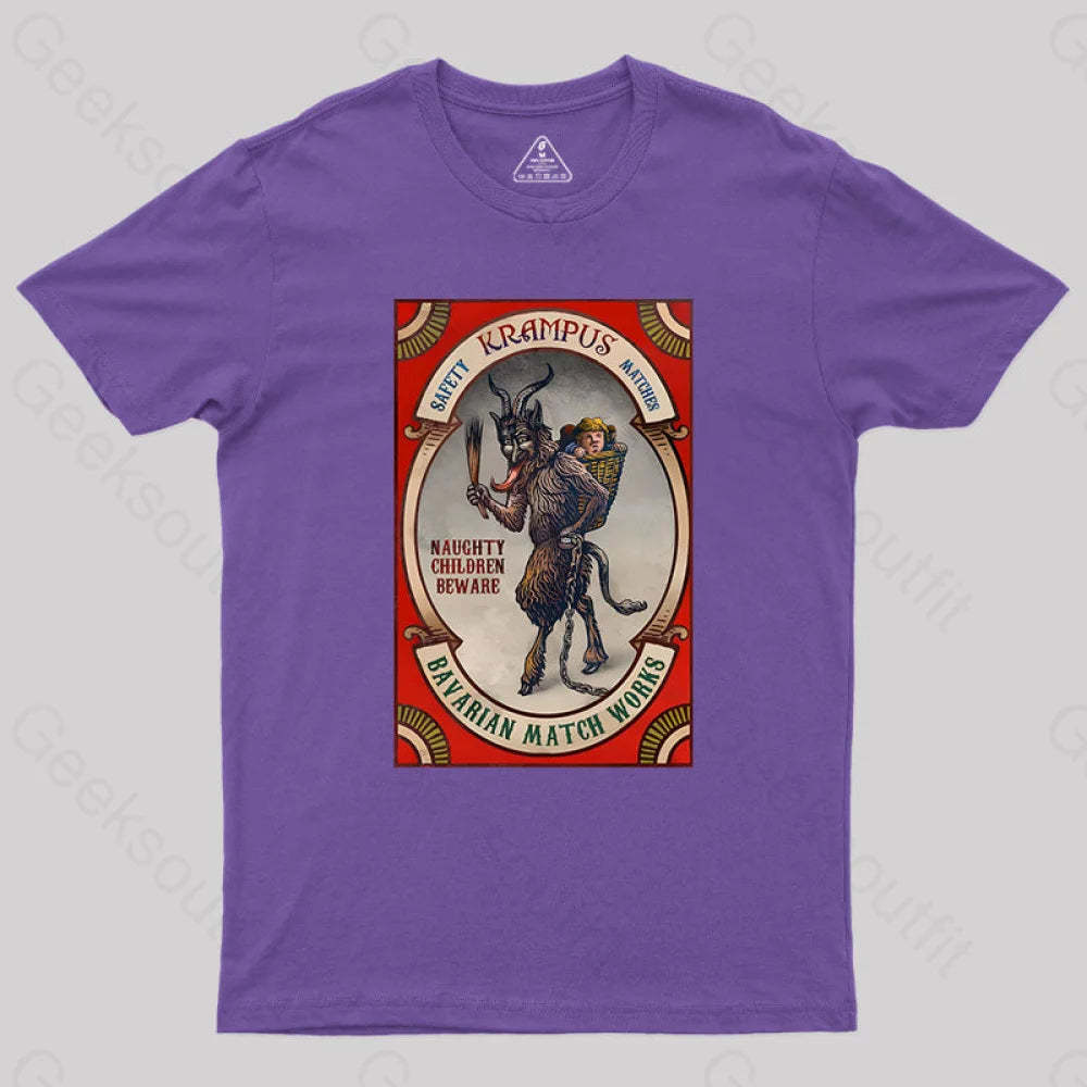 Krampus Naughty Children Beware Geek T-Shirt Purple / S