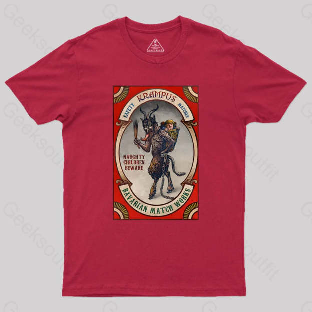 Krampus Naughty Children Beware Geek T-Shirt Red / S