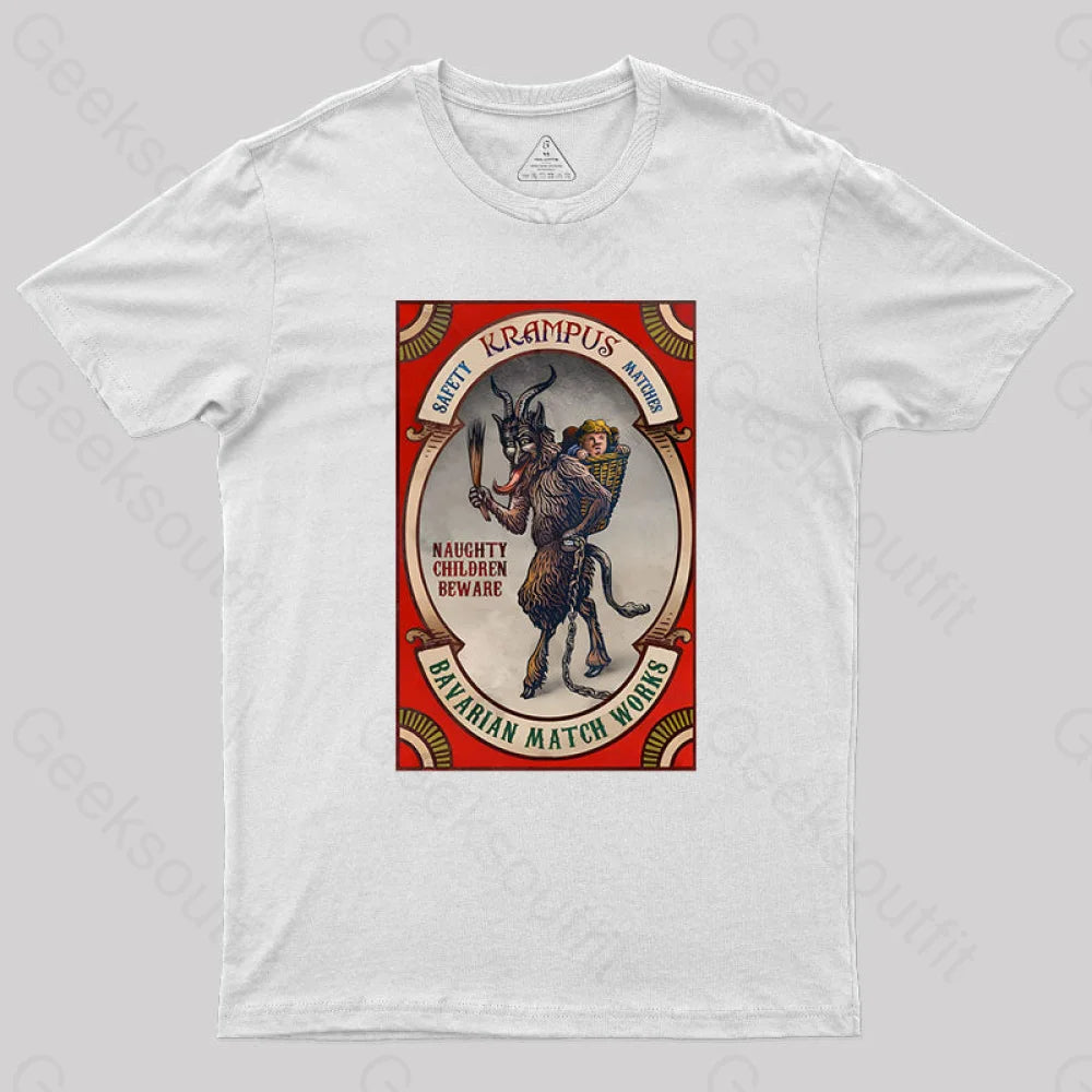 Krampus Naughty Children Beware Geek T-Shirt White / S