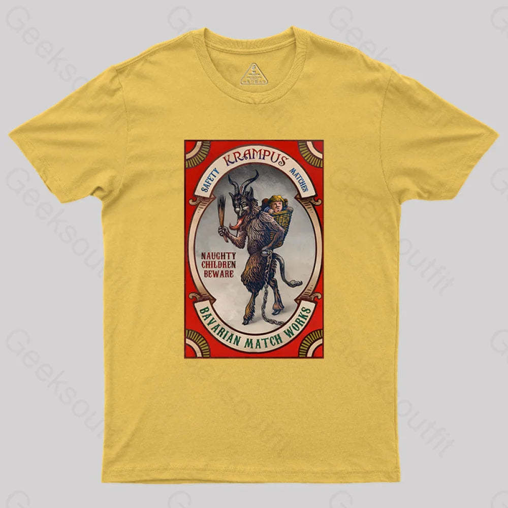 Krampus Naughty Children Beware Geek T-Shirt Yellow / S