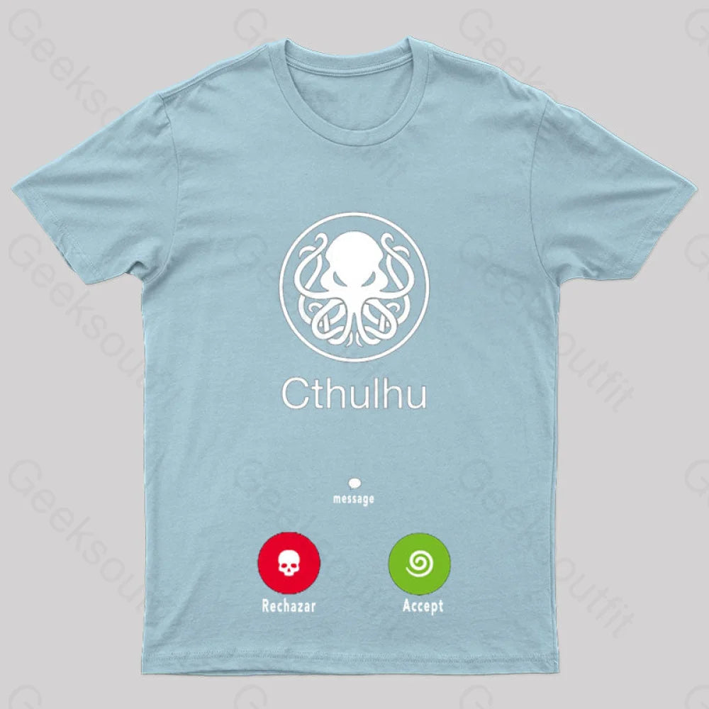 La Llamada De Cthulhu Nerd T-Shirt Light Blue / S