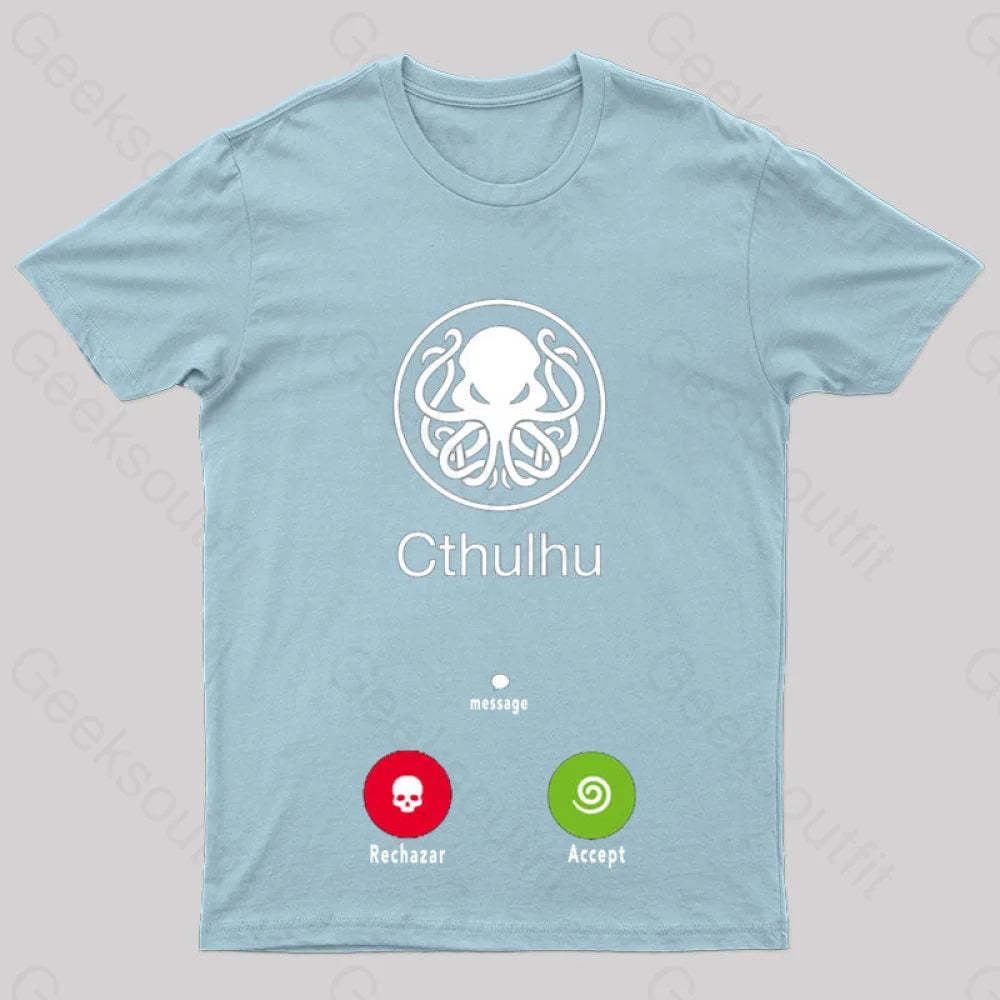La Llamada De Cthulhu Nerd T-Shirt Light Blue / S