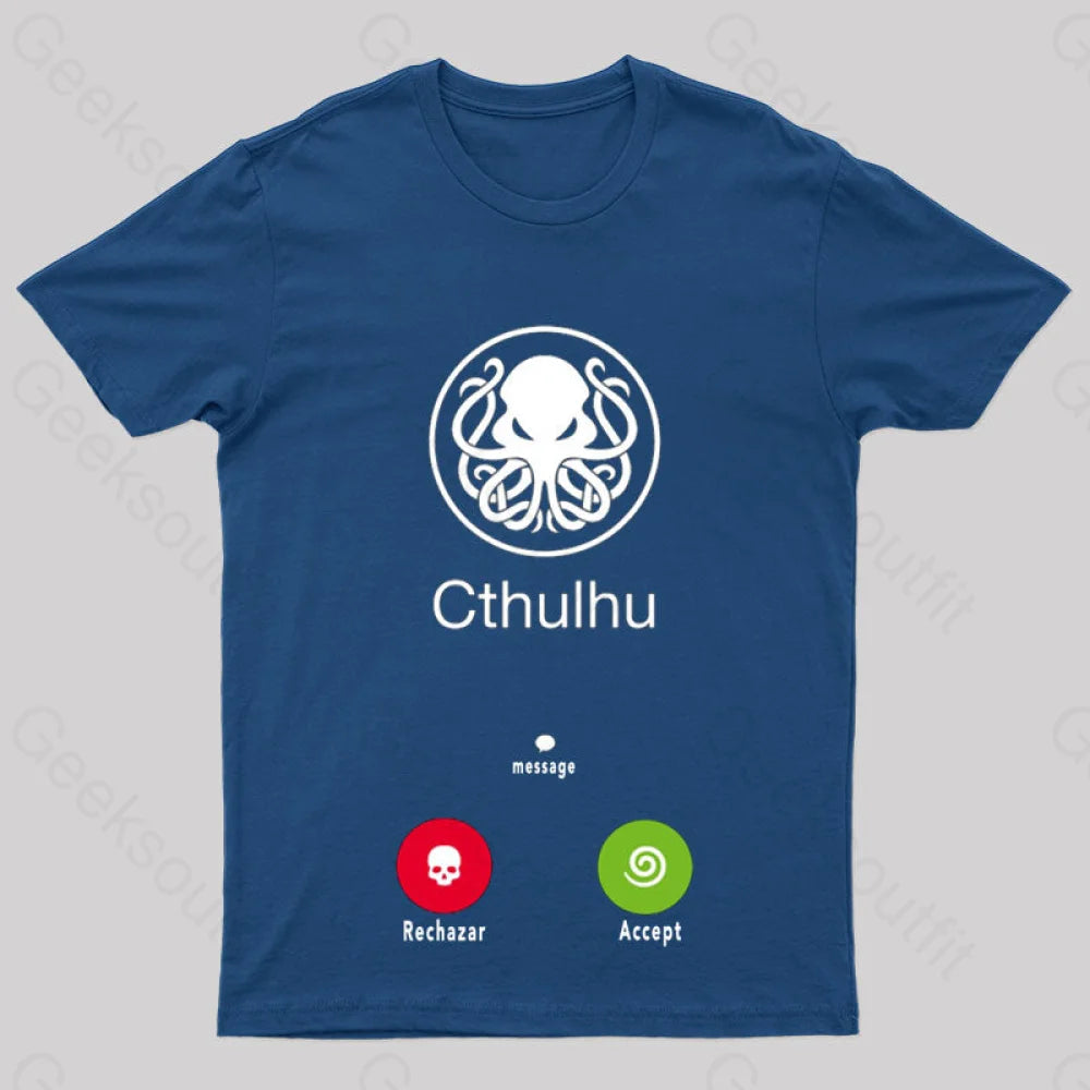 La Llamada De Cthulhu Nerd T-Shirt Navy / S