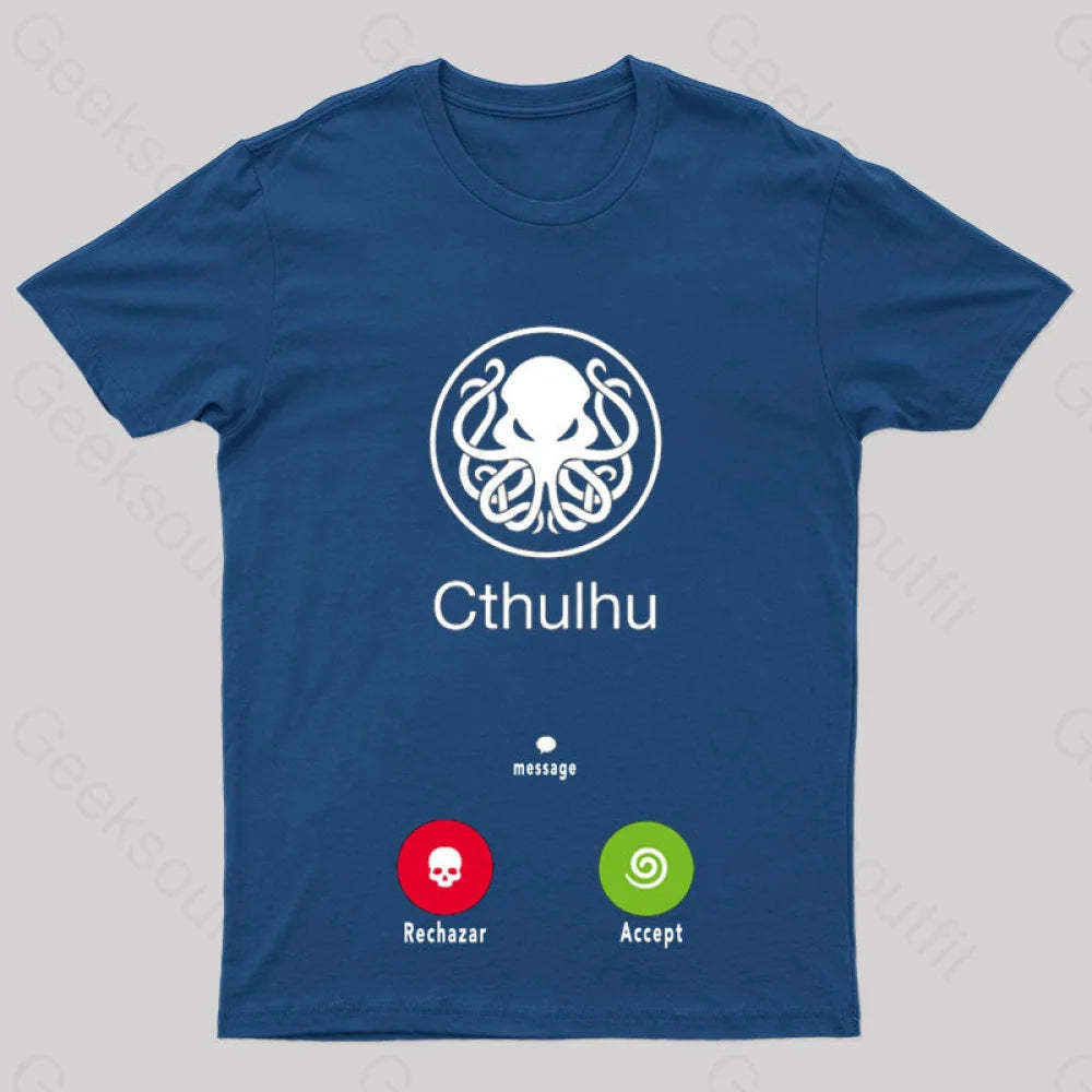 La Llamada De Cthulhu Nerd T-Shirt Navy / S