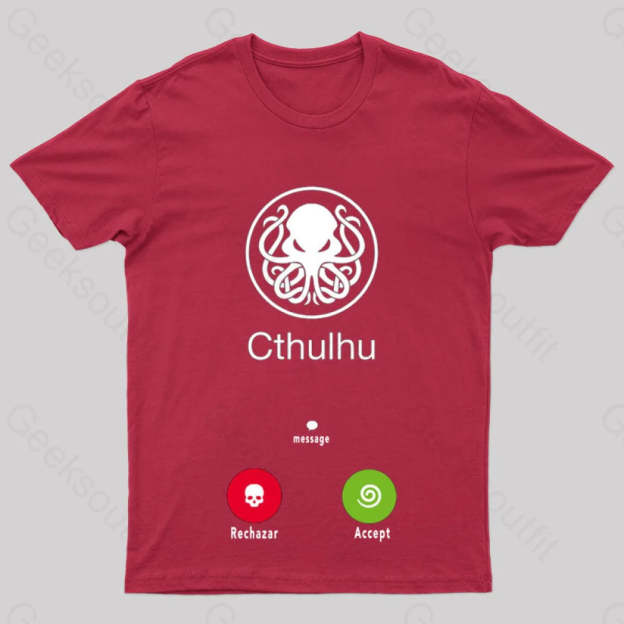 La Llamada De Cthulhu Nerd T-Shirt Red / S