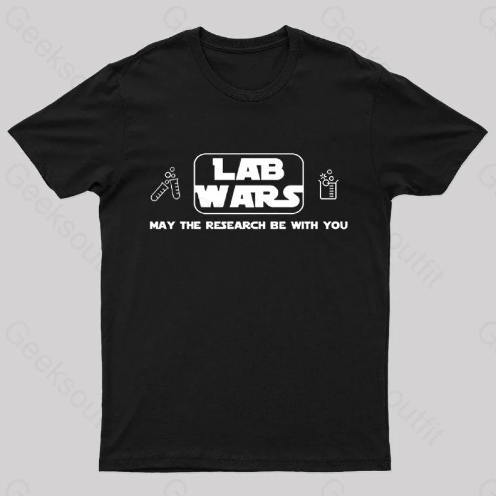 Lab Wars May The Research Be With You Nerd T-Shirt Black / S
