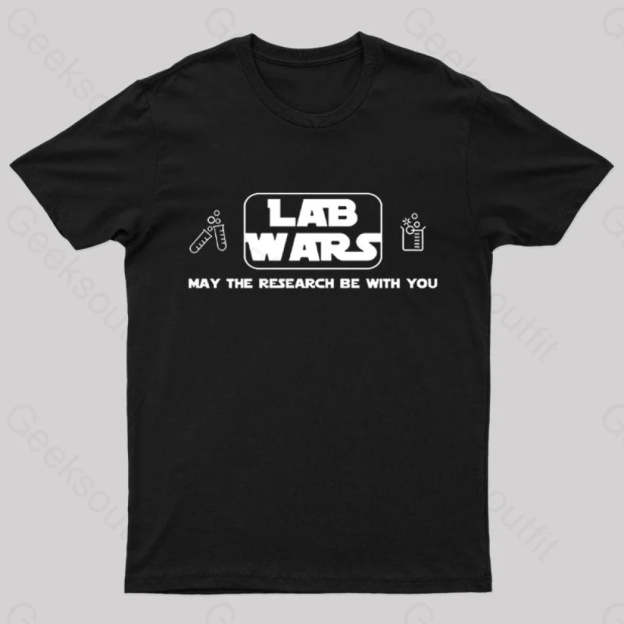 Lab Wars May The Research Be With You Nerd T-Shirt Black / S