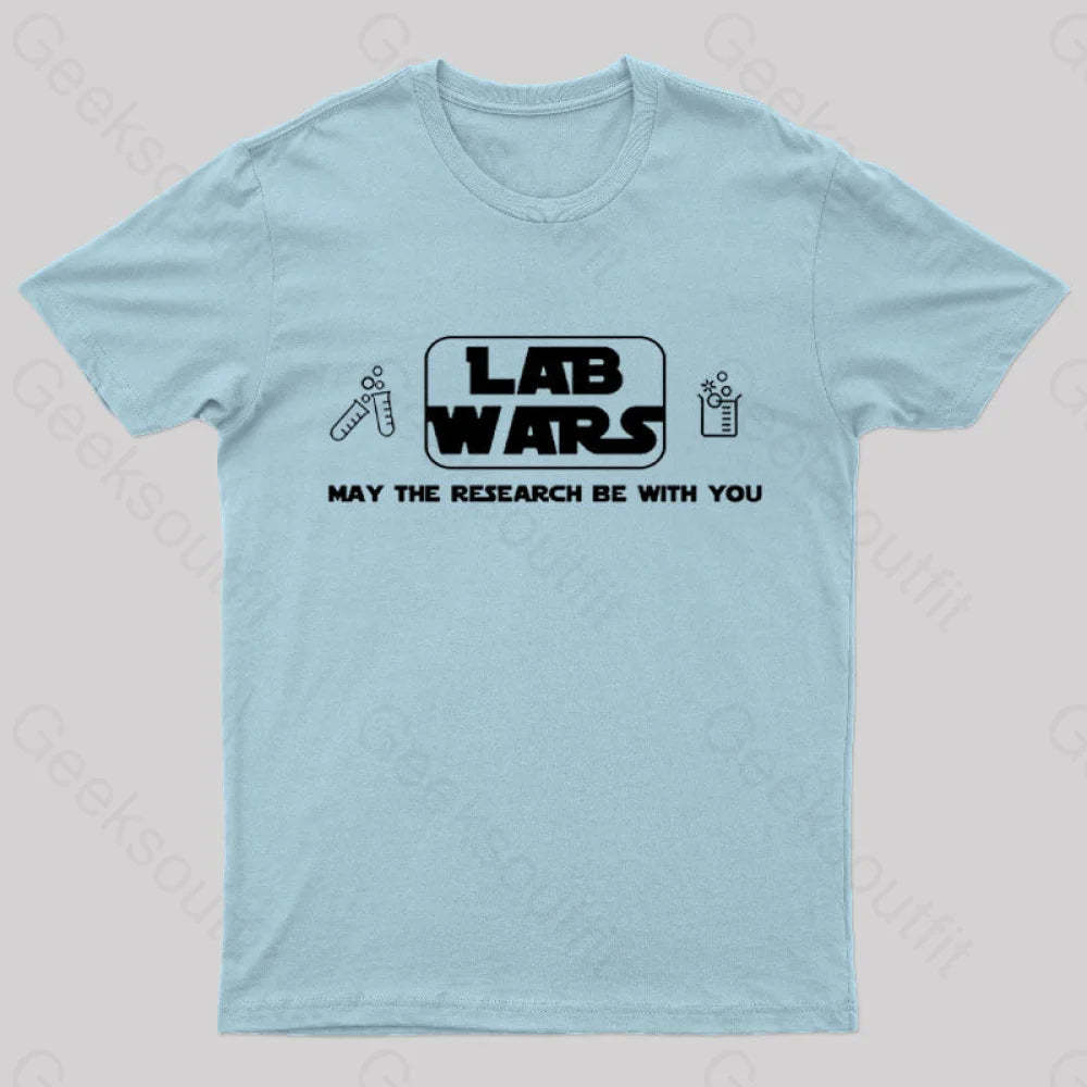 Lab Wars May The Research Be With You Nerd T-Shirt Light Blue / S
